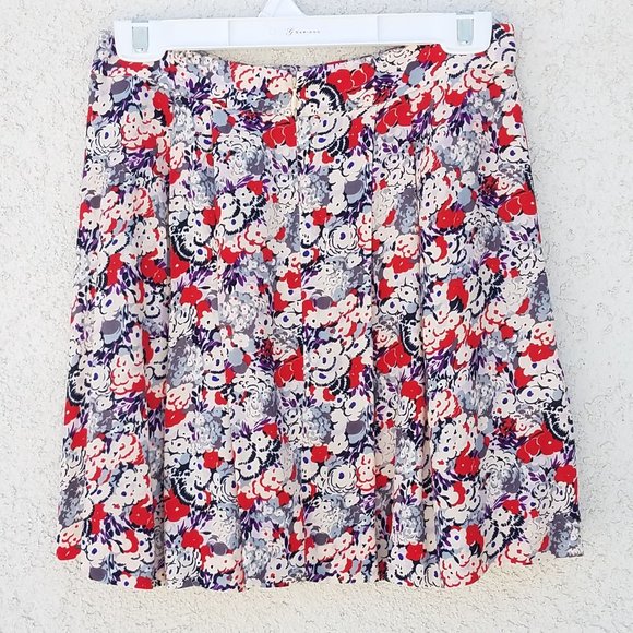 BCBGeneration Floral Red & Purple Mini Skirt - Picture 2 of 7